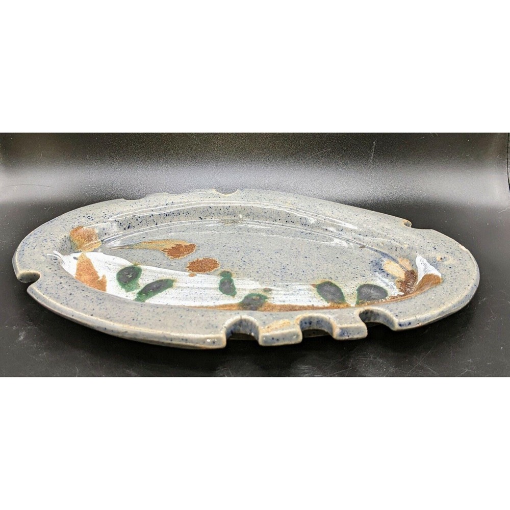 Vintage Studio Art Pottery Stoneware Decorative Plate Platter Handmade Signed 10